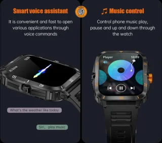 WizBay Premium Select 1.96 inch Smartwatch Zwart Oranje TPU Band