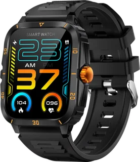 WizBay Premium Select 1.96 inch Smartwatch Zwart Oranje TPU Band