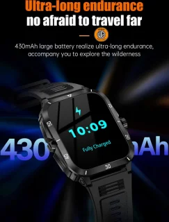 WizBay Premium Select 1.96 inch Smartwatch Zwart TPU Band