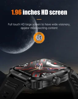 WizBay Premium Select 1.96 inch Smartwatch Zwart TPU Band