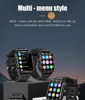 WizBay Premium Select 1.96 inch Smartwatch Zwart TPU Band