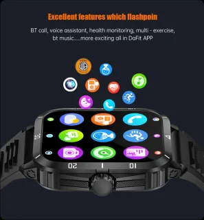 WizBay Premium Select 1.96 inch Smartwatch Zwart TPU Band