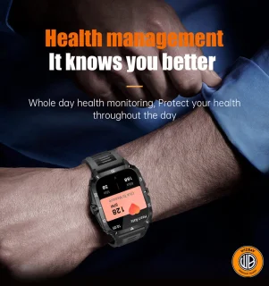 WizBay Premium Select 1.96 inch Smartwatch Zwart TPU Band