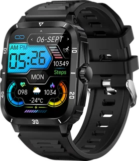 WizBay Premium Select 1.96 inch Smartwatch Zwart TPU Band
