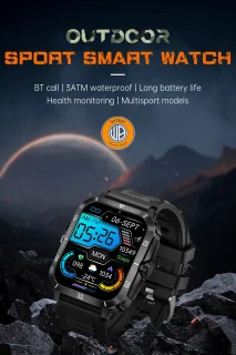WizBay Premium Select 1.96 inch Smartwatch Zwart TPU Band