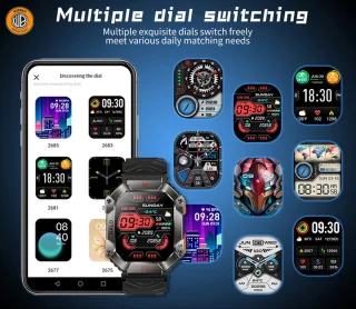 WizBay Premium Select 2.0 inch HD TFT Smartwatch Mat Grijs Zwart