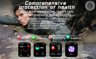 WizBay Premium Select 2.0 inch HD TFT Smartwatch Mat Grijs Zwart