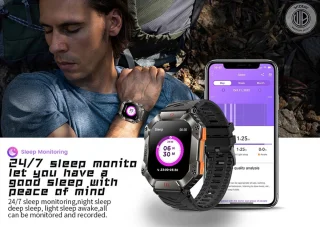 WizBay Premium Select 2.0 inch HD TFT Smartwatch Mat Grijs Zwart