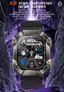 WizBay Premium Select 2.0 inch HD TFT Smartwatch Mat Grijs Zwart