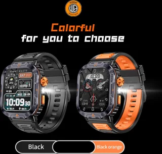 WizBay Premium Select 2.00 inch HD TFR Smartwatch Zwart Oranje
