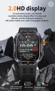 WizBay Premium Select 2.00 inch HD TFR Smartwatch Zwart Oranje