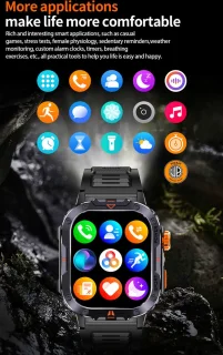 WizBay Premium Select 2.00 inch HD TFR Smartwatch Zwart Oranje