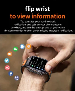 WizBay Premium Select 2.00 inch HD TFR Smartwatch Zwart Oranje