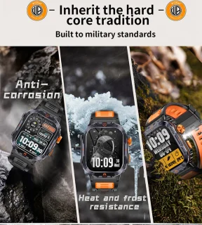 WizBay Premium Select 2.00 inch HD TFR Smartwatch Zwart Oranje