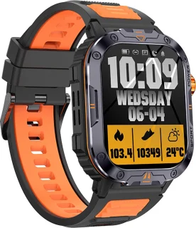 WizBay Premium Select 2.00 inch HD TFR Smartwatch Zwart Oranje