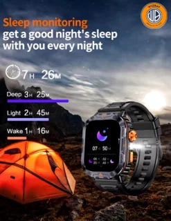 WizBay Premium Select 2.00 inch HD TFR Smartwatch Zwart Oranje