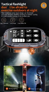 WizBay Premium Select 2.00 inch HD TFR Smartwatch Zwart Oranje