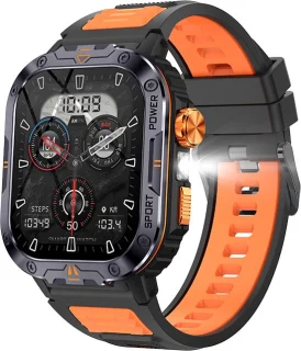 WizBay Premium Select 2.00 inch HD TFR Smartwatch Zwart Oranje