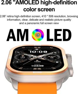 WizBay Premium Select 2.06 inch AMOLED Smartwatch Black