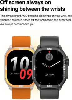 WizBay Premium Select 2.06 inch AMOLED Smartwatch Black