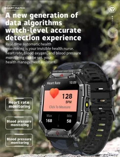 WizBay Premium Select 2.1 inch AMOLED Smartwatch Zwart