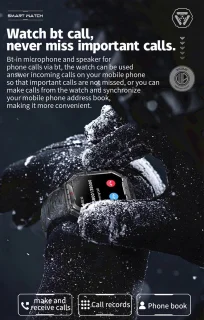 WizBay Premium Select 2.1 inch AMOLED Smartwatch Zwart