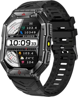 WizBay Premium Select 2.1 inch AMOLED Smartwatch Zwart