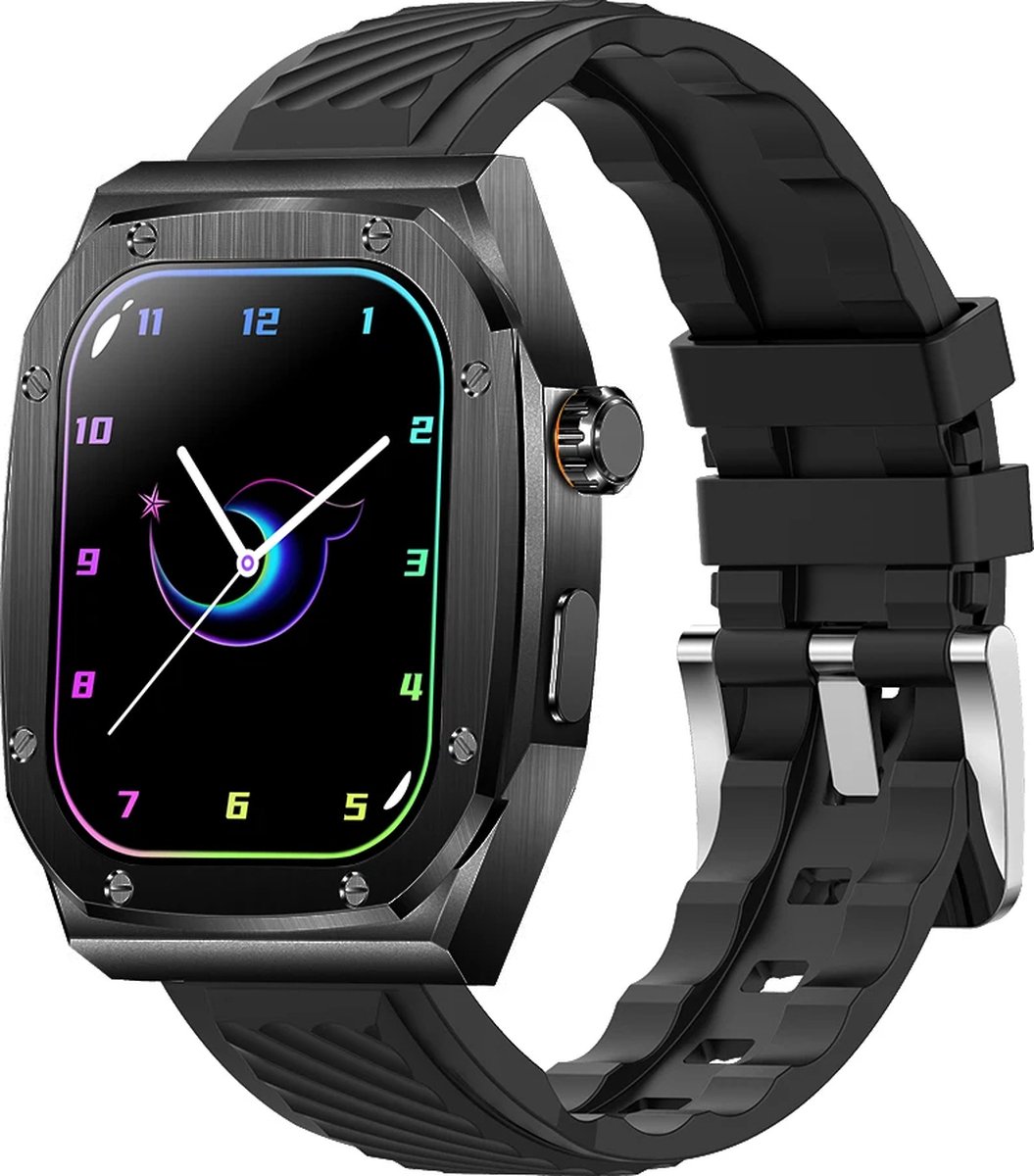 WizBay Premium Select 2.1 inch Smartwatch Zwart RVS Band