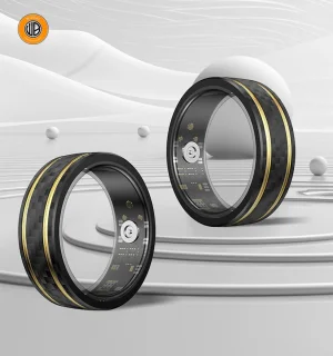 WizBay Premium Select Aluminium Bi-Color Carbon Fiber Smart Ring #11