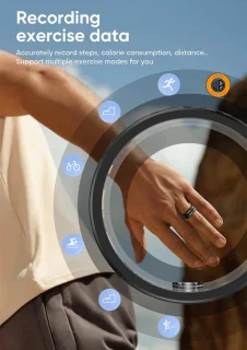 WizBay Premium Select Aluminium Bi-Color Carbon Fiber Smart Ring #12