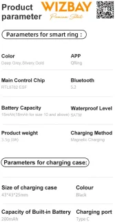 WizBay Premium Select Aluminium Smart Ring #11 Dark Grey