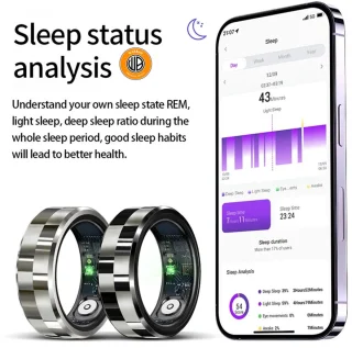 WizBay Premium Select Aluminium Smart Ring Zwart Zilver #8