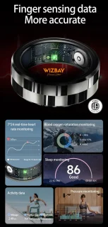 WizBay Premium Select Aluminium Smart Ring Zwart Zilver #8