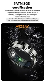 WizBay Premium Select Aluminium Smart Ring Zwart Zilver #8