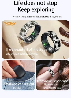 WizBay Premium Select Aluminium Smart Ring Zwart Zilver #8