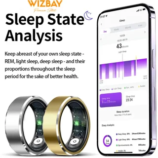 WizBay Premium Select Smart Ring Aluminium Zilver Blush - Maat 8