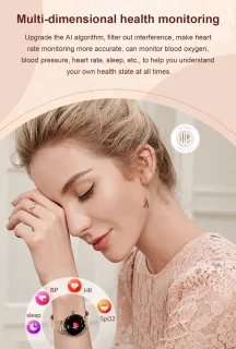 WizBay Premium Select Smartwatch 1.19" Zilveren Band