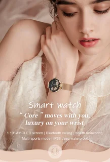 WizBay Premium Select Smartwatch 1.19" Zilveren Band