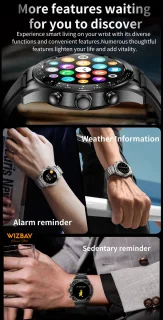 WizBay Premium Select Smartwatch 1.32-inch Stainless Steel Unisex