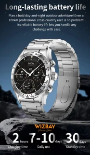 WizBay Premium Select Smartwatch 1.32-inch Stainless Steel Unisex