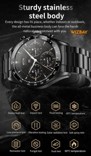 WizBay Premium Select Smartwatch 1.32-inch Stainless Steel Unisex