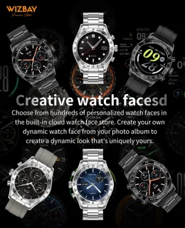 WizBay Premium Select Smartwatch 1.32-inch Stainless Steel Unisex