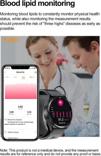 WizBay Premium Select Smartwatch 1.32" Zwart TPU
