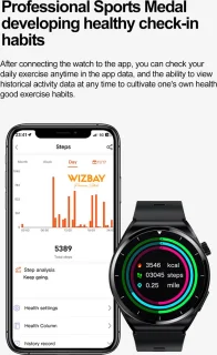WizBay Premium Select Smartwatch 1.32" Zwart TPU