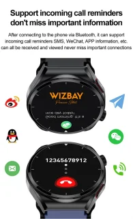 WizBay Premium Select Smartwatch 1.32" Zwart TPU