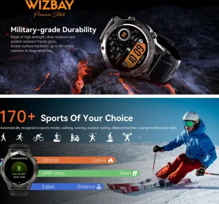 WizBay Premium Select Smartwatch 1.43 AMOLED Zwart