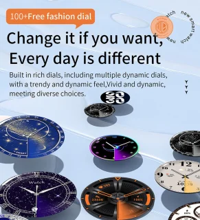 WizBay Premium Select Smartwatch 1.52 inch Zilver Zwart
