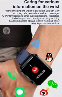 WizBay Premium Select Smartwatch 1.92 inch Zwart TPU Band