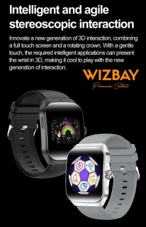 WizBay Premium Select Smartwatch 1.95" AMOLED Zwart