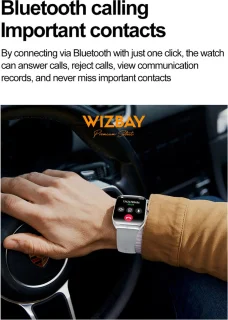 WizBay Premium Select Smartwatch 1.95" AMOLED Zwart